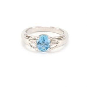 Bague Grenouille - Or blanc 18 carats et Aigue Marine 2