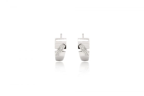 Boucles d'oreilles Larmes de lune - or blanc et diamants 2