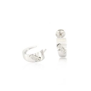 Boucles d'oreilles Larmes de lune - or blanc et diamants