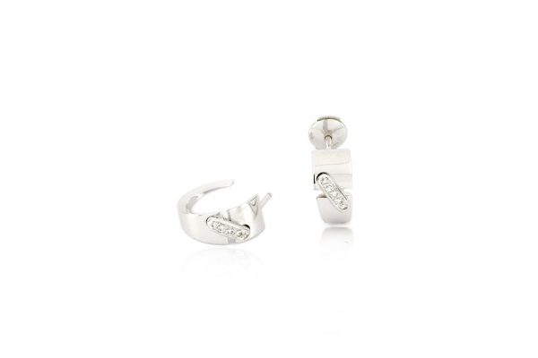 Boucles d'oreilles Larmes de lune - or blanc et diamants