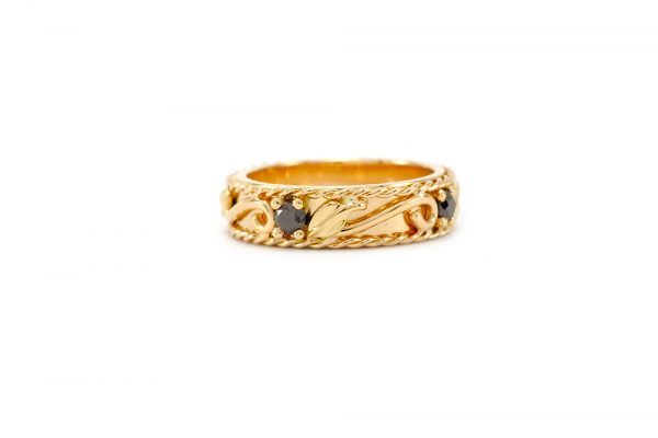 Alliance Roseraie - Or rose et Diamants noirs - 2