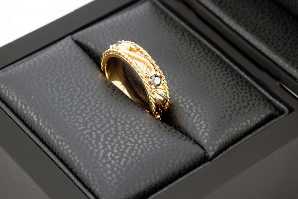 Alliance Roseraie - Or rose et Diamants noirs - 4
