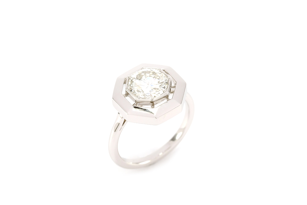 Bague Art Deco Or Blanc Et Diamant Maison Arabian