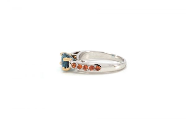 Bague Lagon - Or blanc, Zircon bleu et saphirs 3