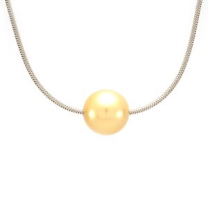 Collier mer du sud - Or blanc - perle Gold - 2