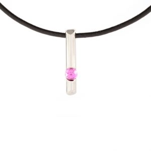 Pendentif Douceur Brute - saphir rose - 2