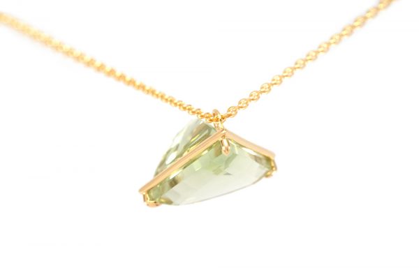 Pendentif Pendulum - or jaune et Prasiolite 2