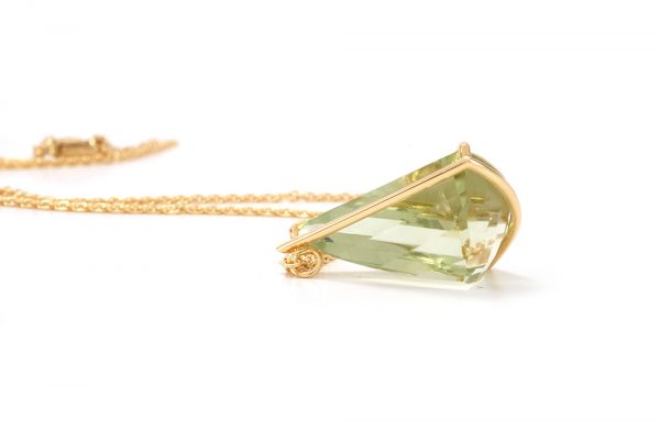 Pendentif Pendulum - or jaune et Prasiolite 6
