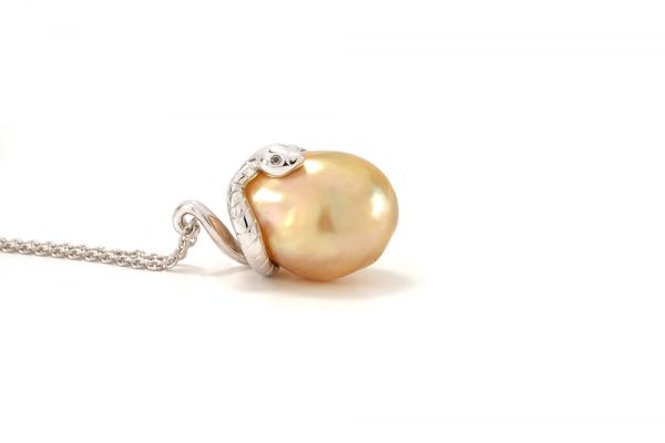 Pendentif Péché - Perle Gold et Or Blanc 4