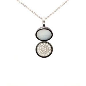 Pendentif Agora - Perle de Tahiti et Diamants sur Or blanc 1