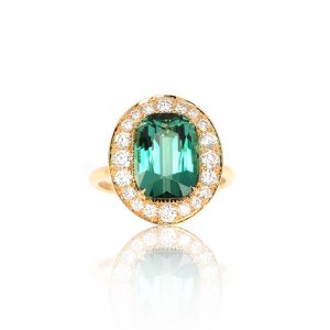 Bague Holy, or blanc, Tourmaline et diamants 8