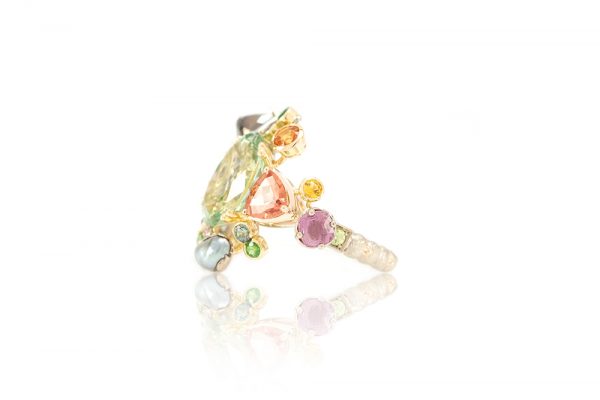 Bague Athéna, Or 18k et Pierres précieuses 2