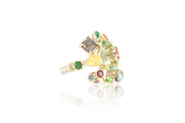 Bague Athéna, Or 18k et Pierres précieuses 3