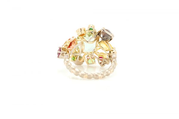 Bague Athéna, Or 18k et Pierres précieuses 4