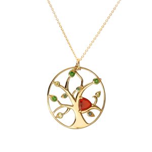 Pendentif Trinité, or jaune 18k, Opale de feu 1