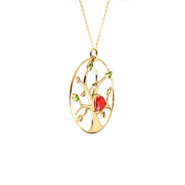 Pendentif Trinité, or jaune 18k, Opale de feu 2