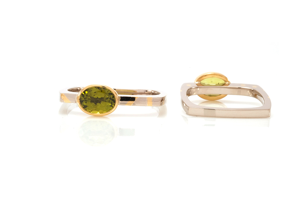 Alliance Osmose, or blanc 18k et péridot 2