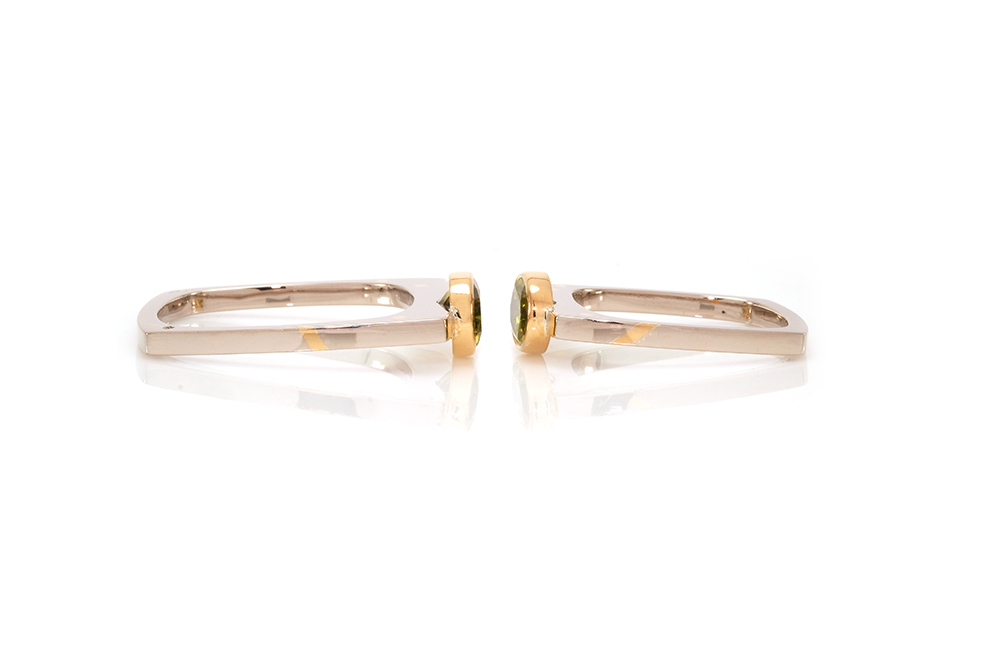 Alliance Osmose, or blanc 18k et péridot 3