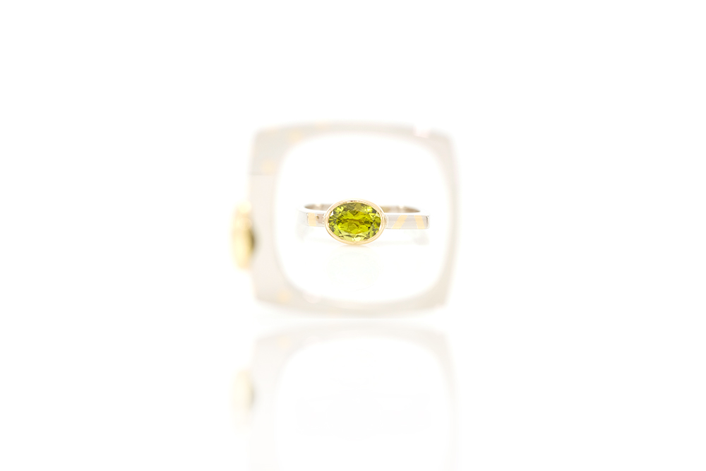 Alliance Osmose, or blanc 18k et péridot 4