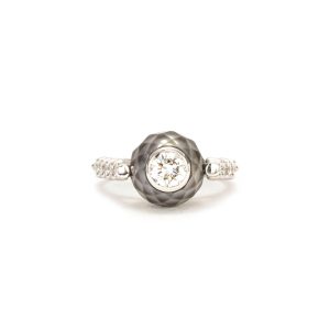 Solitaire Myriade, or, perle et diamants 3
