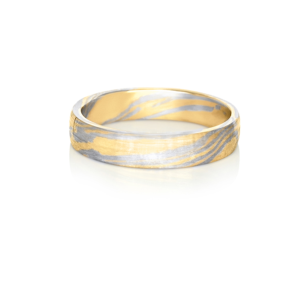 Mokume-gane, or blanc rouge et jaune 18k 1