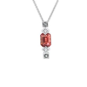 pendentif or blanc, tourmaline et alexandrites 4