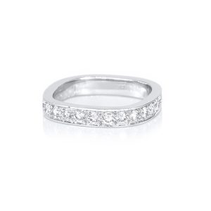 Or blanc palladié 18k, diamant blanc D_VVS 2