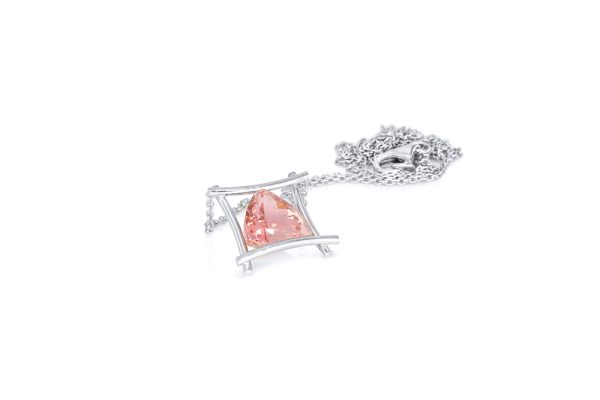 Bird Cage en or blanc et tourmaline rose 4