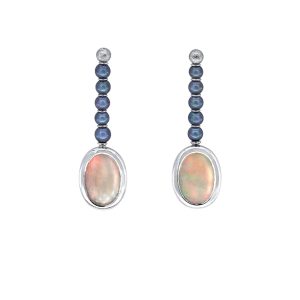 Boucles d'oreilles Phileas Fogg, or opale et perles 3