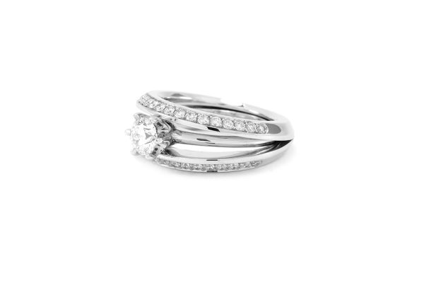 Bague modulable en or blanc 18k et diamants 6