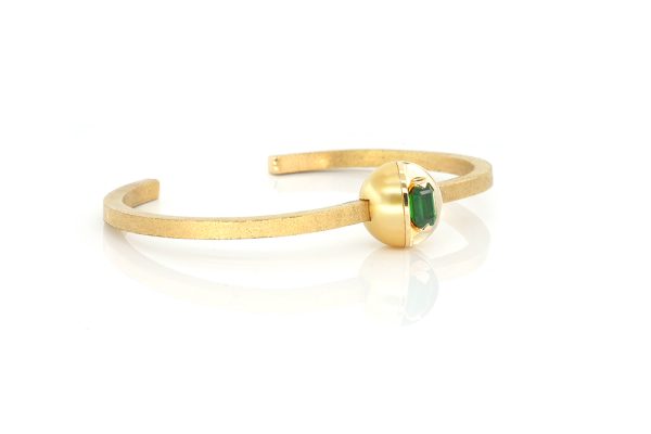 Perle Gold d'Indonésie, or jaune et grenat tsavorite 5