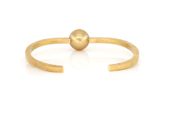 Perle Gold d'Indonésie, or jaune et grenat tsavorite 4