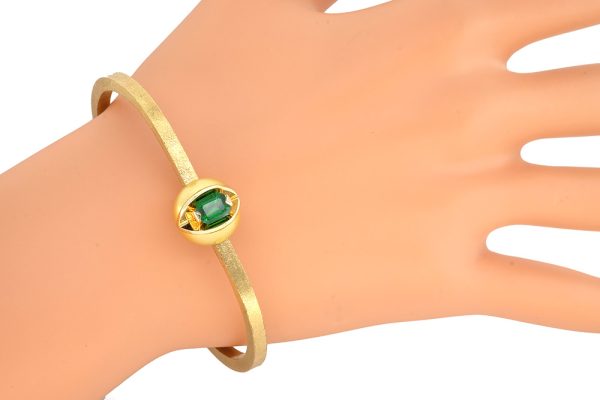 Perle Gold d'Indonésie, or jaune et grenat tsavorite 2