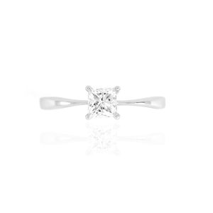 Diamant Princesse et or blanc 5