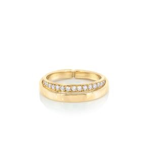 alliance ruban croisée, diamants et or jaune 5