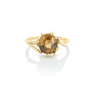bague Nest cognac, or jaune et zircon 4