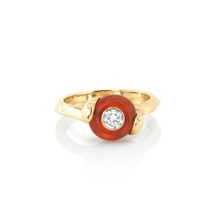 bague Twist, or jaune, opale et diamant 5